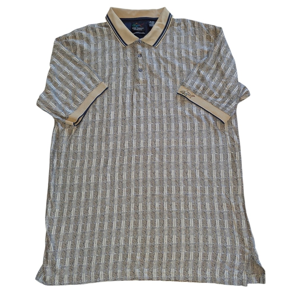 Greg Norman Collection Beige Patterned Polo Shirt